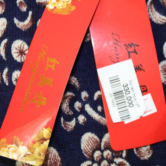 Hongmeidan Black Crew Neck Long Sleeve Floral Front and Back Print Sweater - Picture 5 of 5